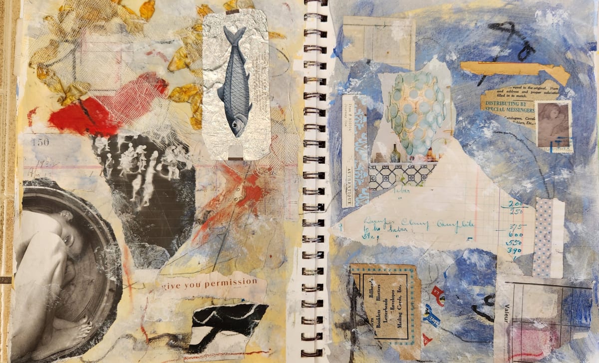 Blue Fish: 2-Page Spread by Corrie McCluskey 