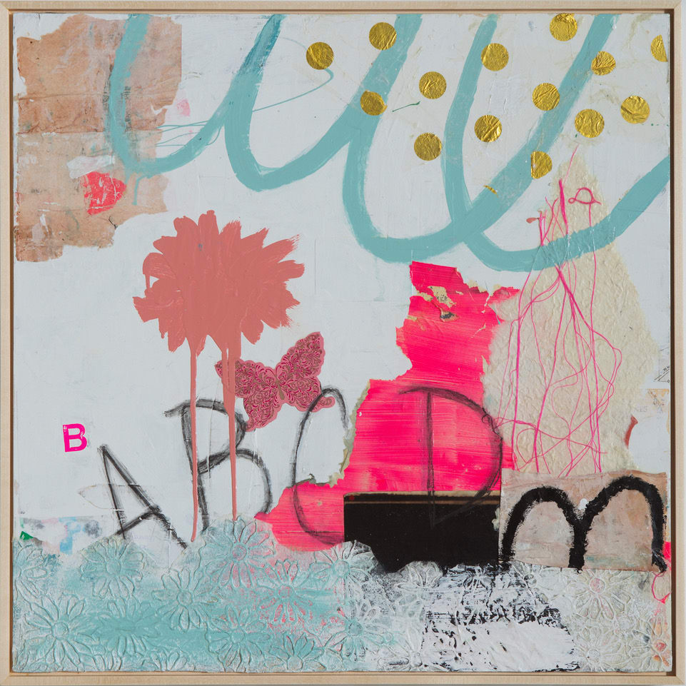 Catching Butterflies (framed) by Bibby Gignilliat 