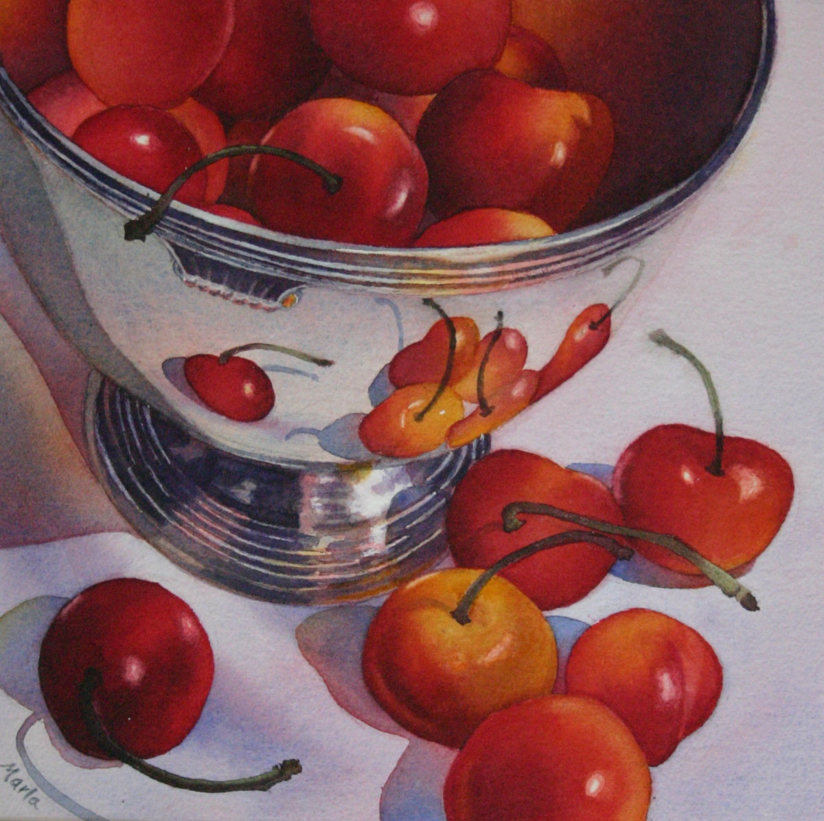 Cherries and Silver by Marla Greenfield 
