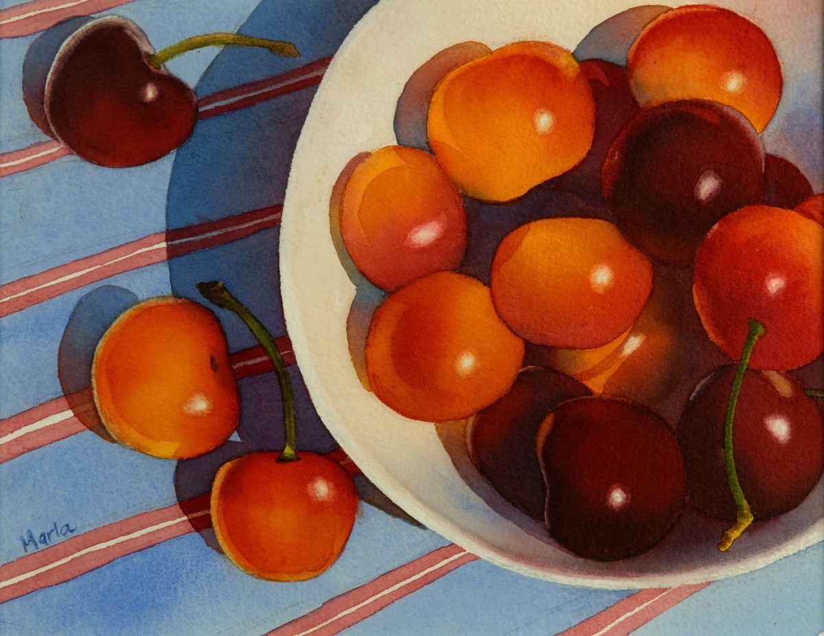 Cherries Blue by Marla Greenfield 