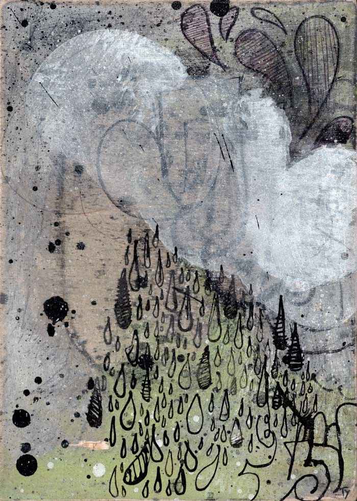 1153 by Ty Paulhus  Image: Ink, acrylic, gouache on wood panel.