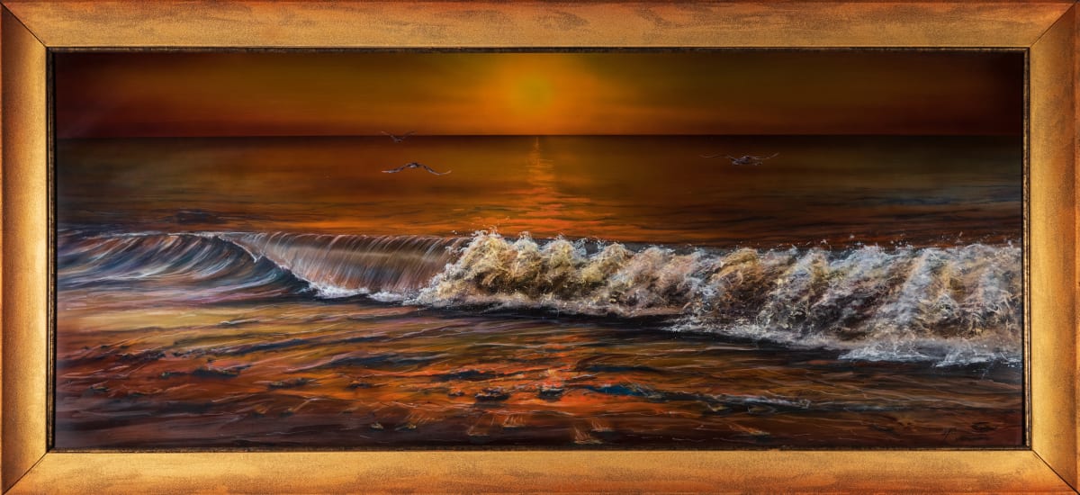 Lake  Erie Golden Wave Lg by James Norman Paukert 