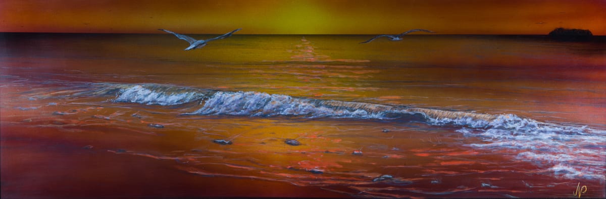 Lake Erie Golden Wave Sm by James Norman Paukert 