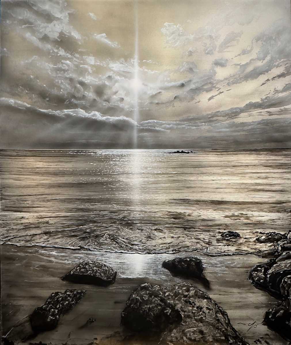 Coral Tranquility ....# 5 in the Satin waves series by James Norman Paukert  Image: Finished ... awaiting a new home . 