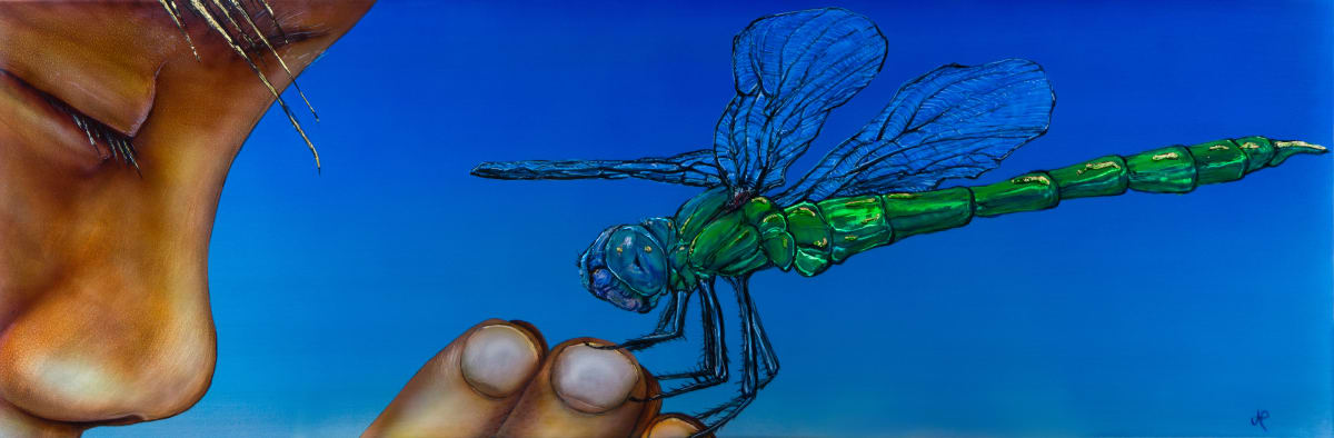 Lil Dragon Child , Touch of Nature by James Norman Paukert  Image: Reflective Metal Painting with 24ct Goldleaf