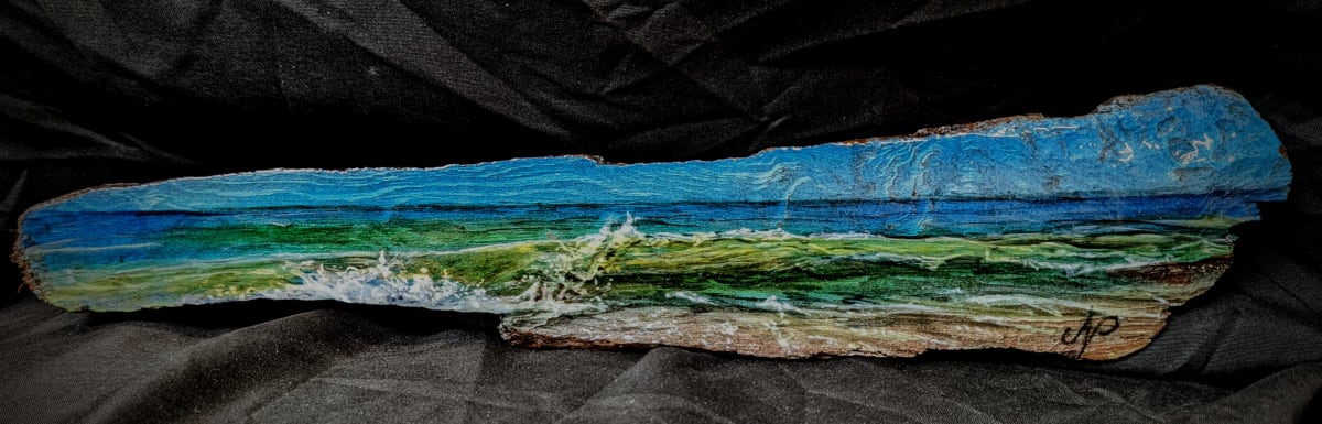 Lil lake Erie wave  Image: Lake Erie Drift wood dried aged sanded painted with enamel and urathan clear dip.