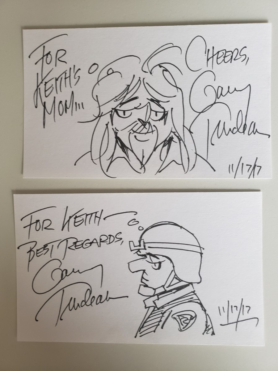 Personalized and signed "Zonker and BD" sketches by Garry Trudeau 