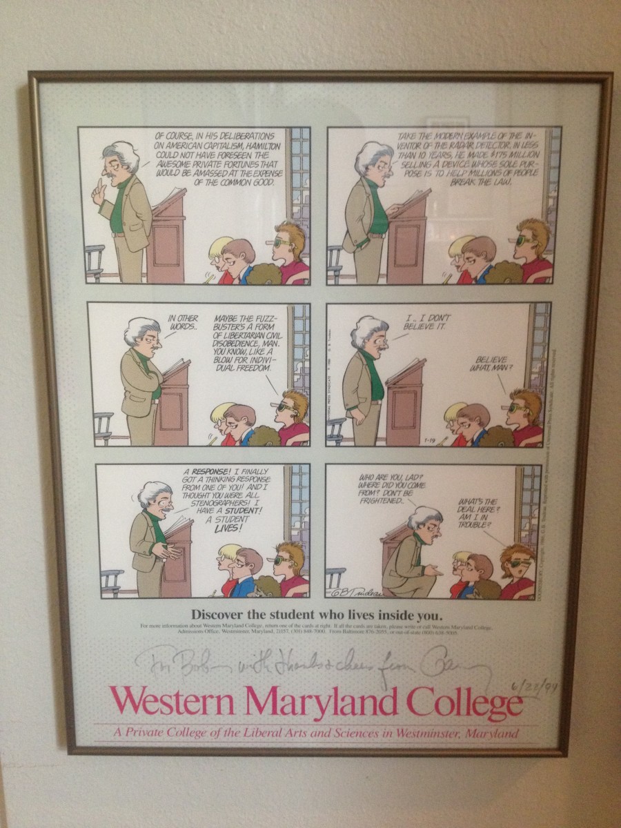 "Western Maryland College" -- Signed by Garry Trudeau 