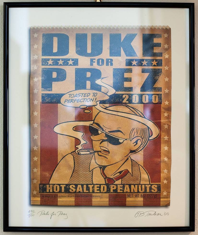 "Duke for Prez" -- Signed by Garry Trudeau 