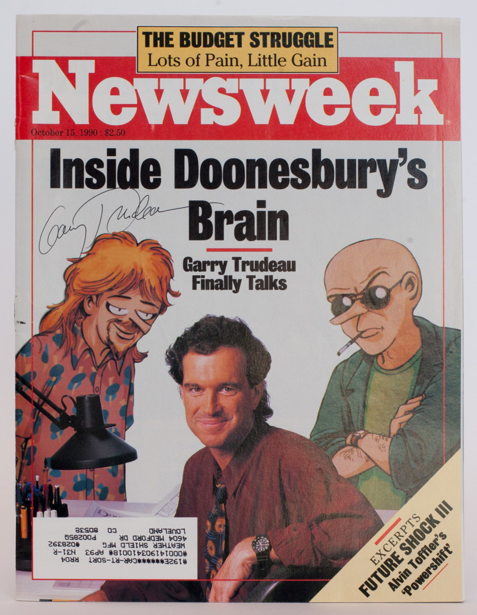 "Newsweek - Inside Doonesbury's Brain" -- Signed by Garry Trudeau 