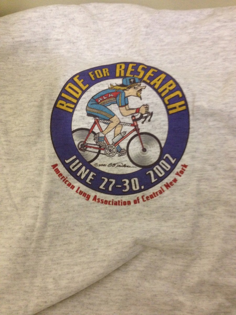 "Ride for Research - grey" by Garry Trudeau 