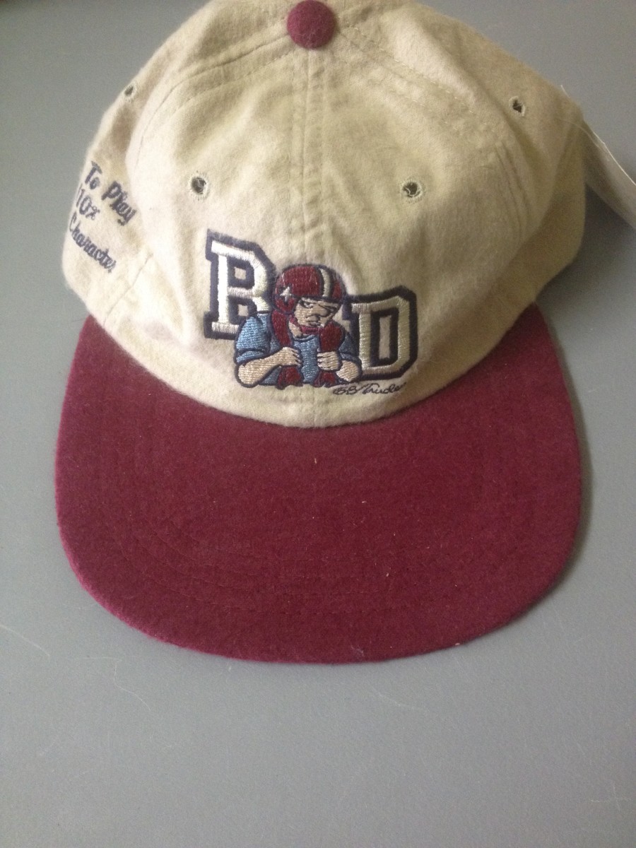 Red/Tan "BD" Letterman Hat by Garry Trudeau 