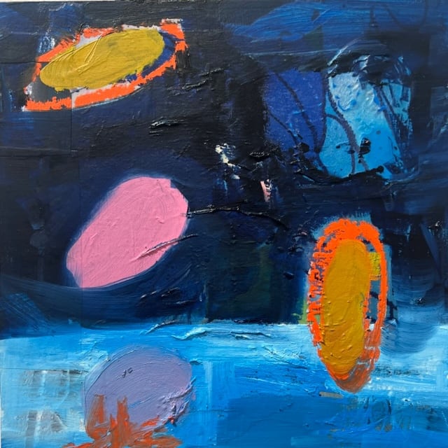 Thoughts in Quantum by Tina Kleinjan Setzer  Image: 10x10 Mixed Media on Panel