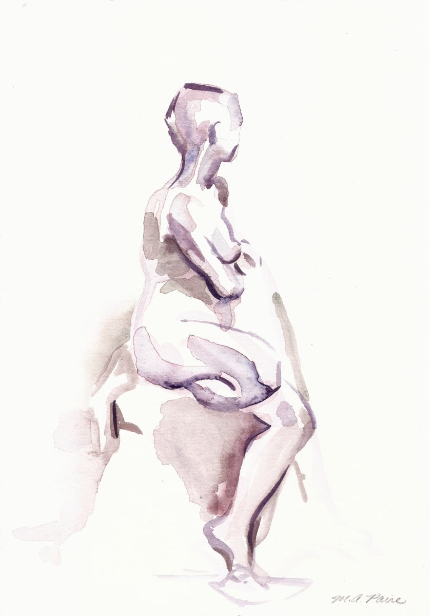 Natalie Purple and Green Seated, by Michelle Arnold Paine 