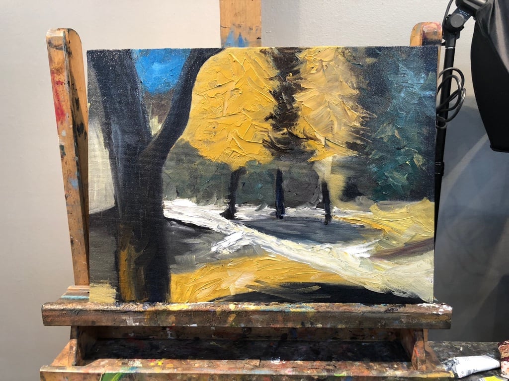 Painted over landscape 