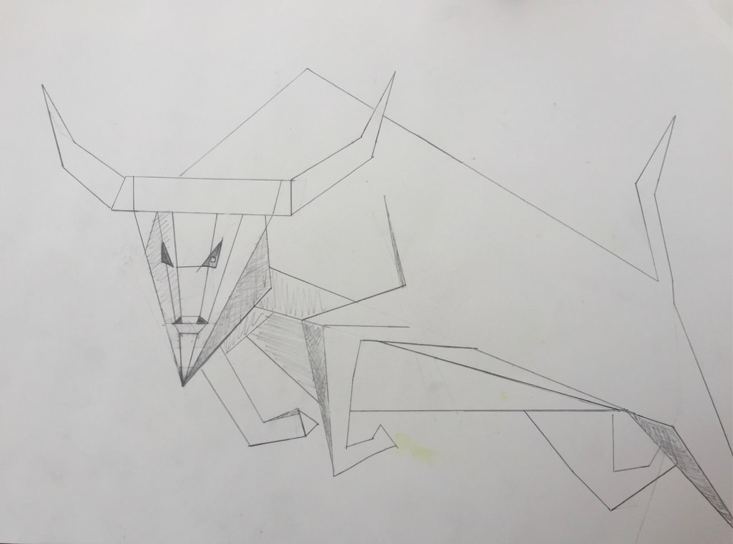 Origami Toro (sketch) by Eric Sanders 
