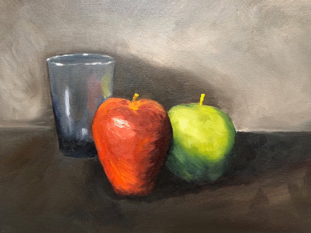 Still Life with Apples & Glass by Eric Sanders 