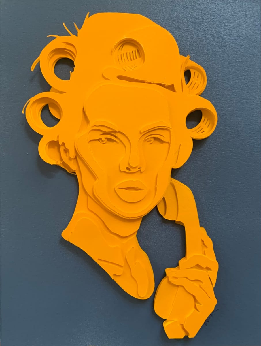 Hair Rollers and a Phone by Alissa Van Atta 