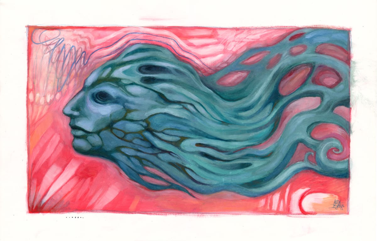 Flow Through - Red and Blue by Lydia Burris 