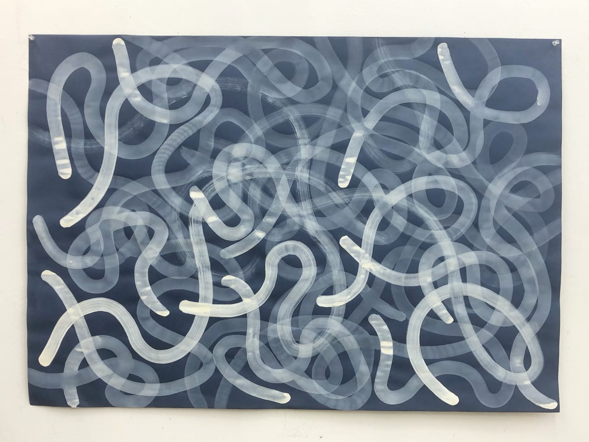 Large Parasites, blue paper by Anna Marie Rockwell, Image 1.