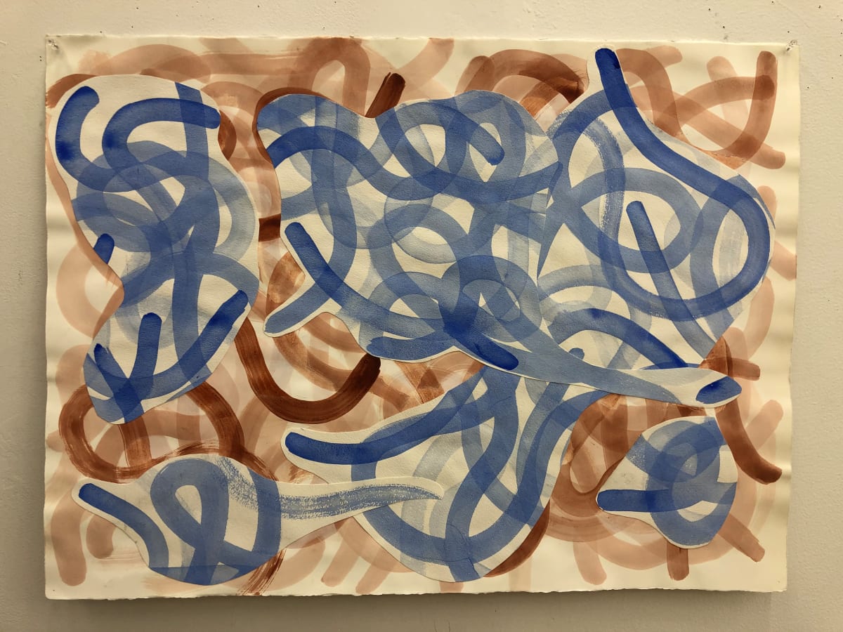 Blue and Brown Stroke Collage by Anna Marie Rockwell, Image 1.