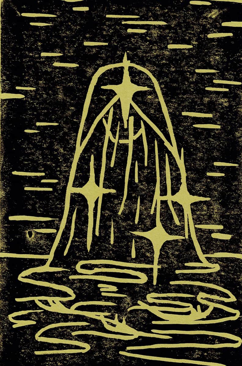 Block Print, 'Stars Fell' 15/15 by Anna Test