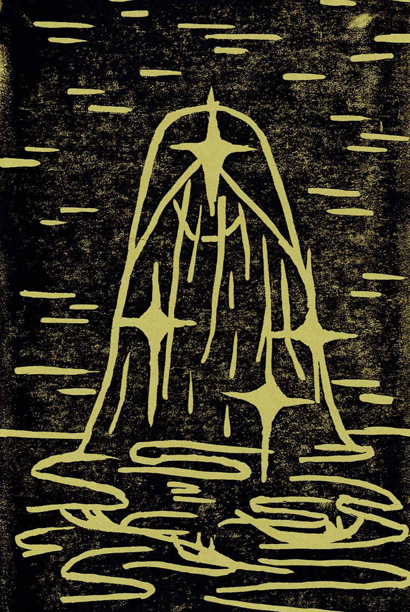 Block Print, 'Stars Fell' 13/15 by Anna Test