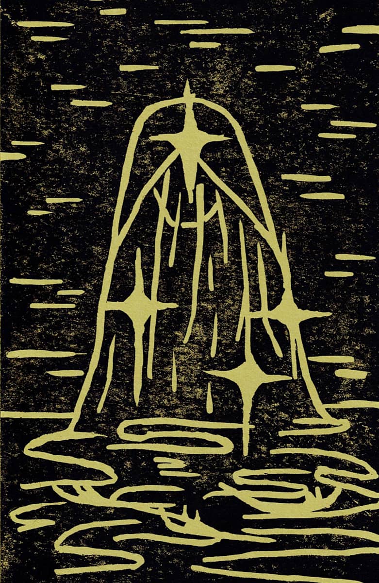 Block Print, 'Stars Fell' 12/15 by Anna Test