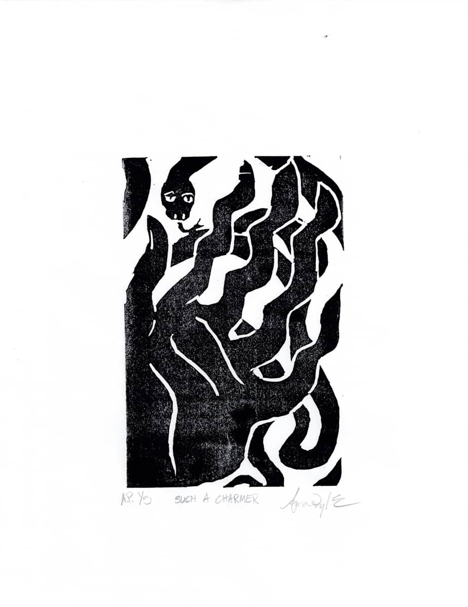 Block Print, 'Such A Charmer' Proof 1 by Anna Test