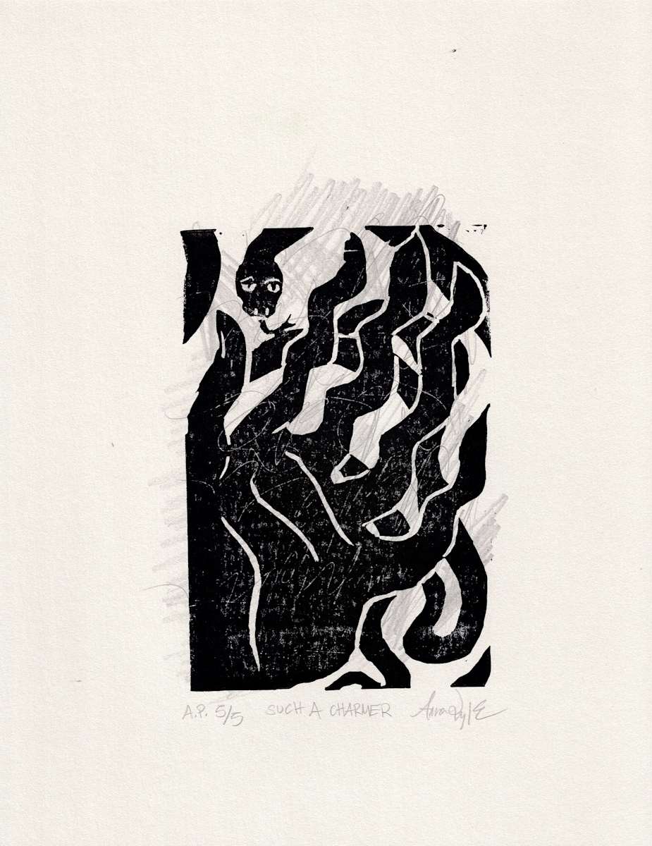 Block Print, 'Such A Charmer' Proof 5 by Anna Test
