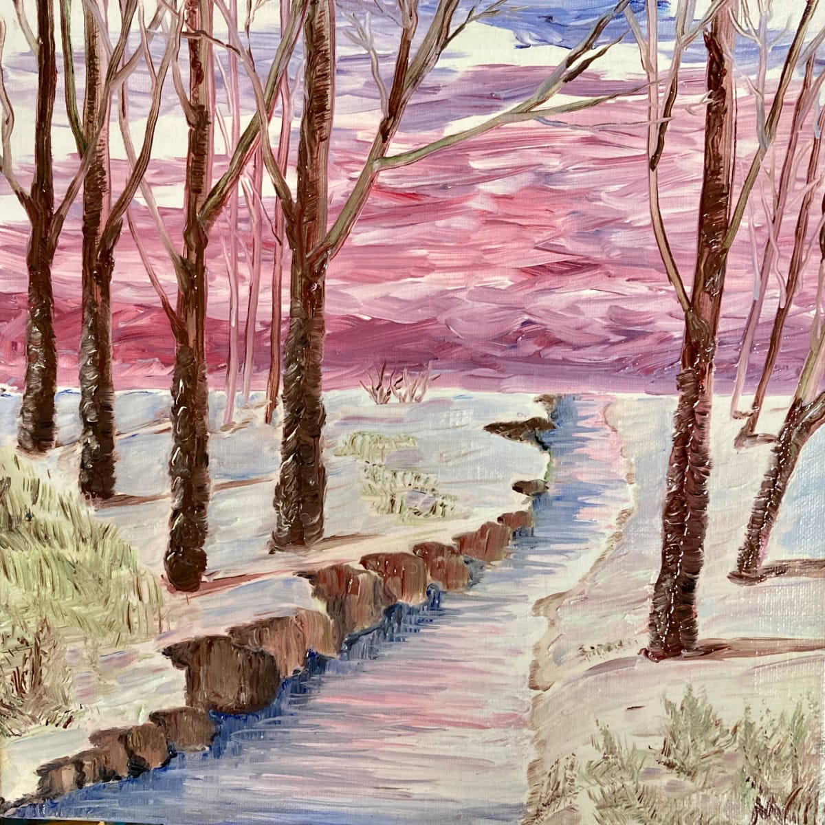 Pink Skies and Brown Trees 