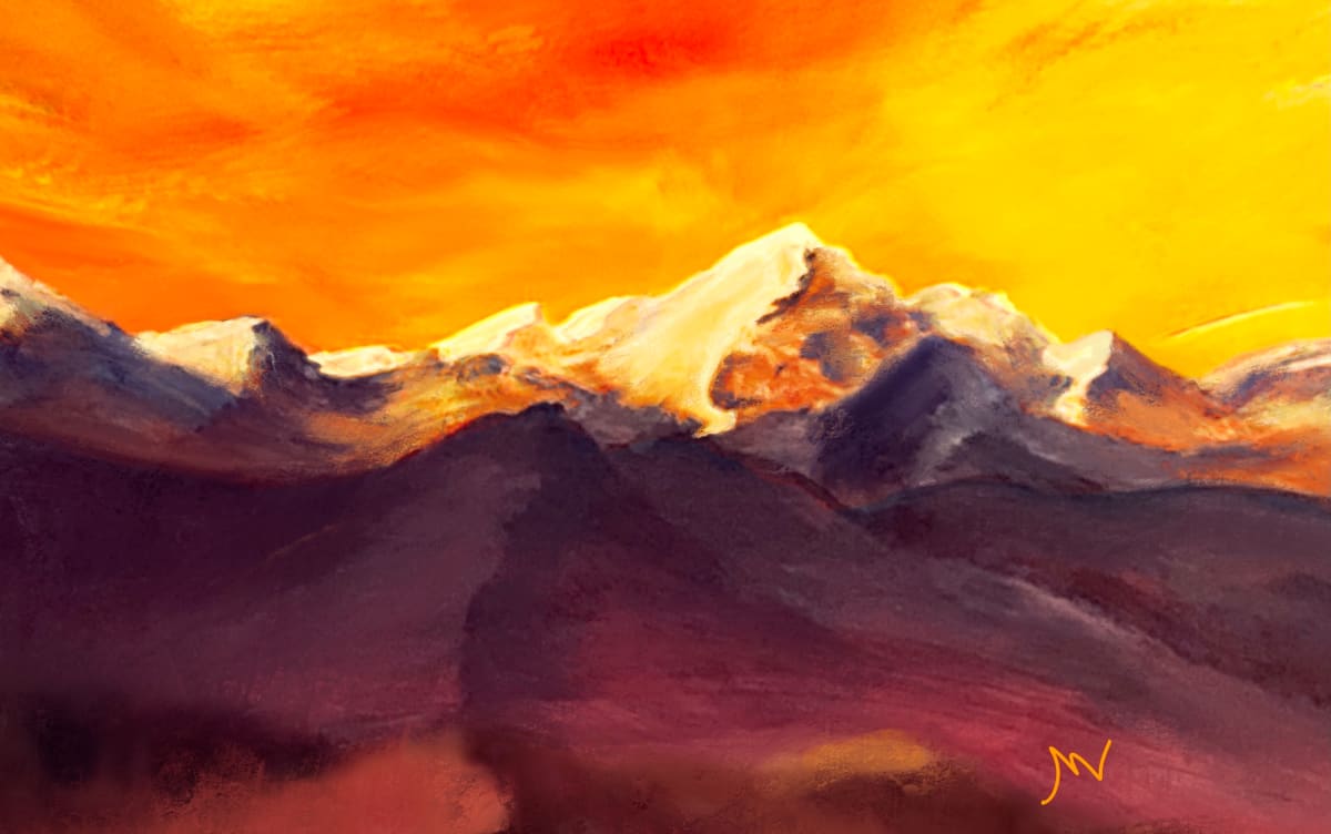 Fiery Sunset - Digital Study Primary Peak 