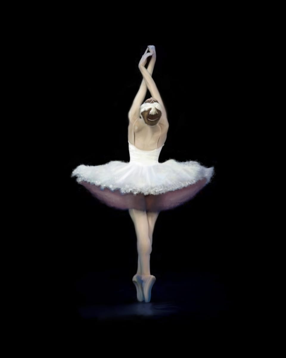 Pointe Ballerina in White Classical Tutu 