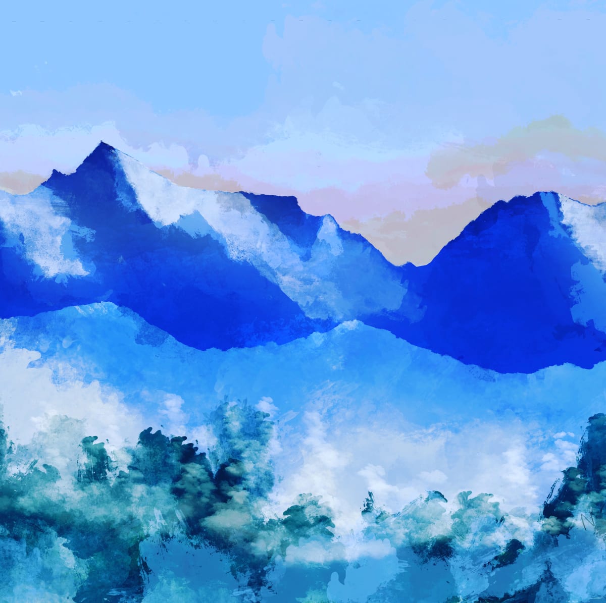 Very Blue Colorado Mountains by Margo Thomas 