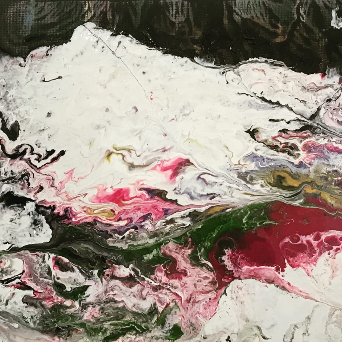 Abstract Pink and White Mountain by Margo Thomas 