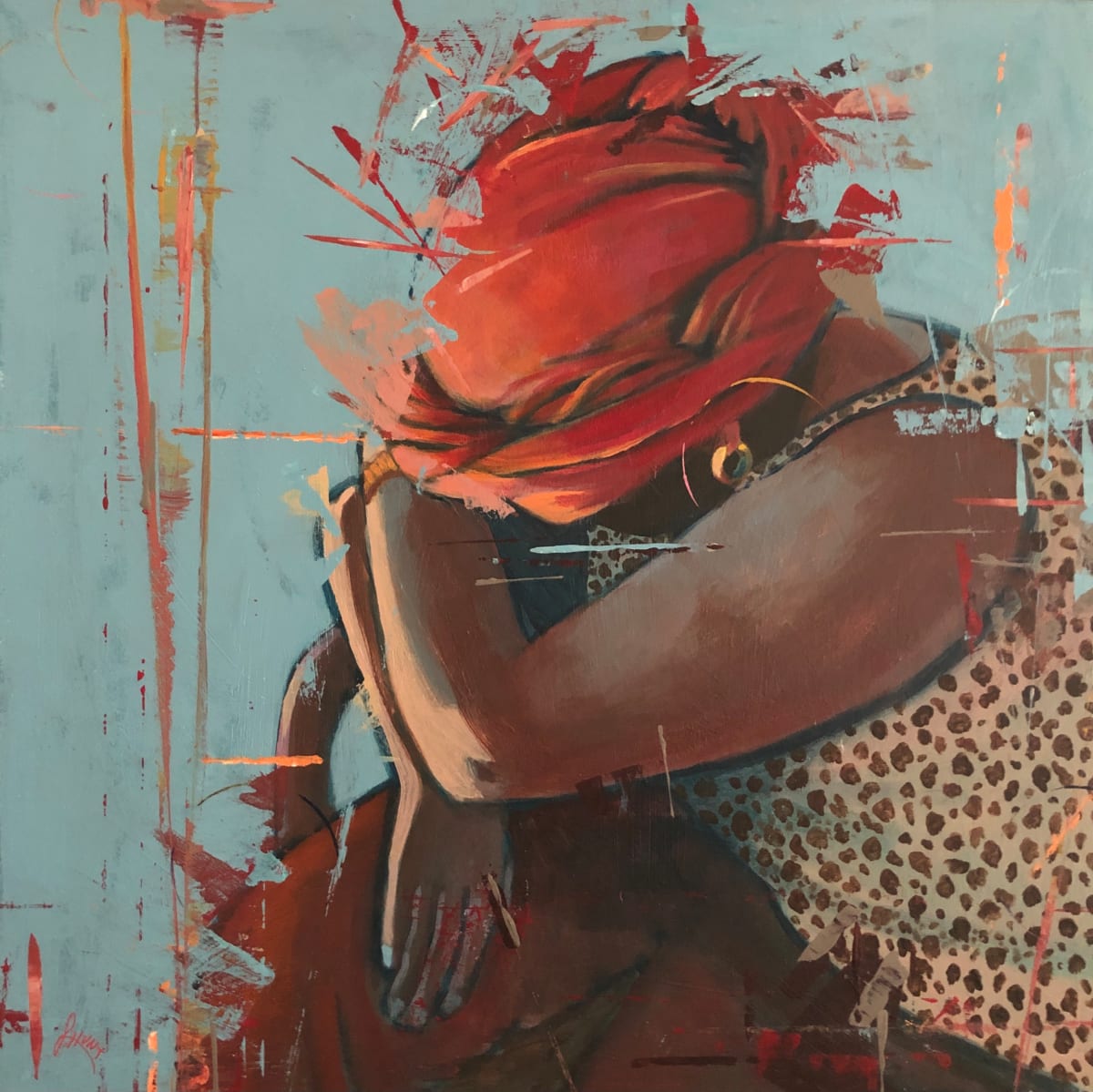 Woman With Gold Earring by Laura Hunt 