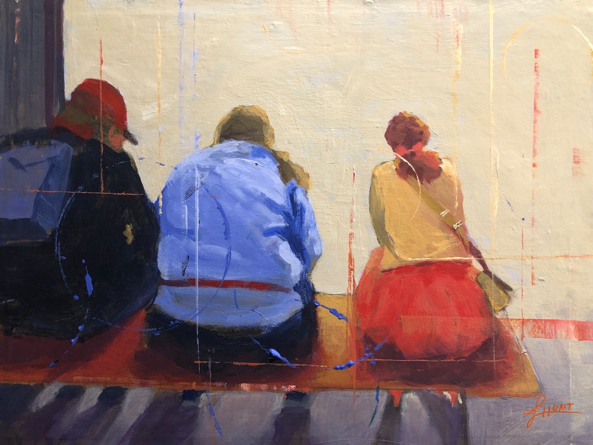 Three On A Bench by Laura Hunt  Image: Three On A Bench by Laura Hunt