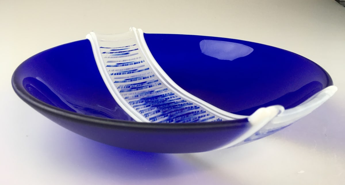 Dark Blue Helix Bowl by Lynne Carlson 