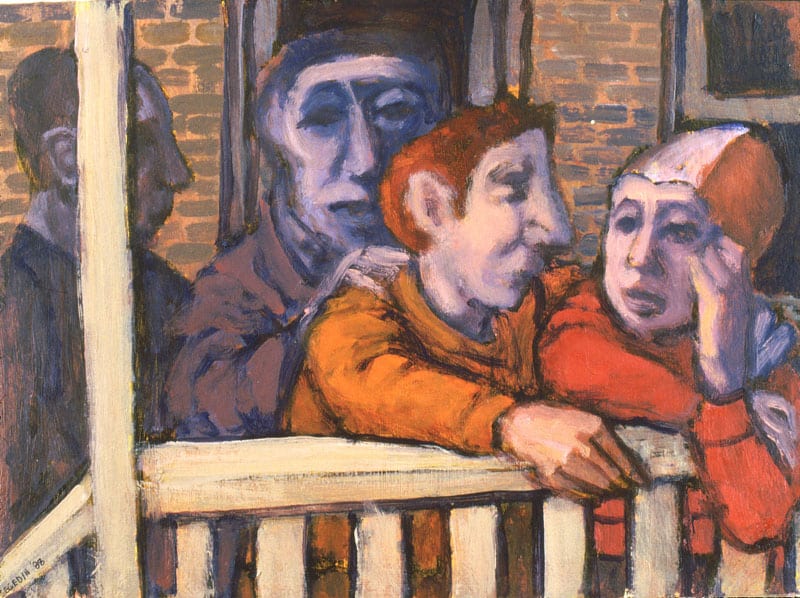 Conversation on Porch by Leopold Segedin 