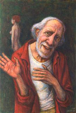 Old Man Dancing with Nude 2 by Leopold Segedin, Image 1.