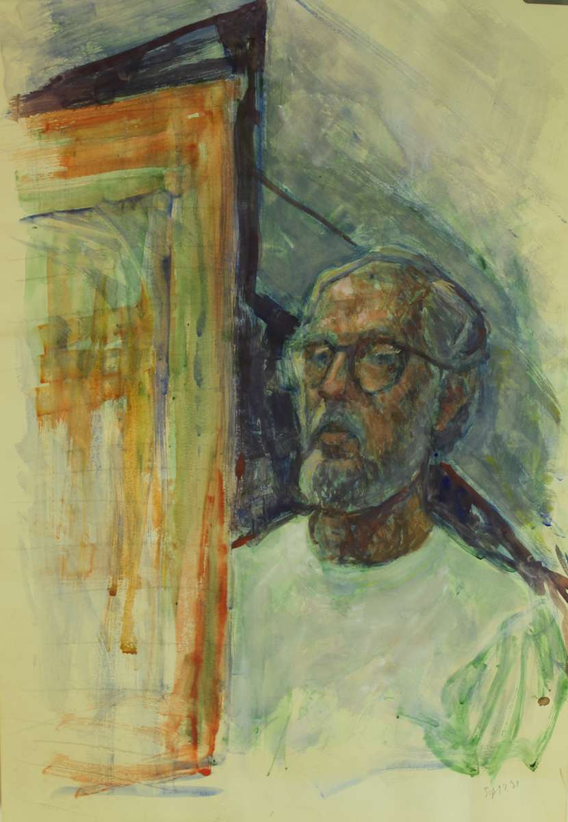 Self Portrait at Easel (Sep 9, '88) by Leopold Segedin, Image 1.