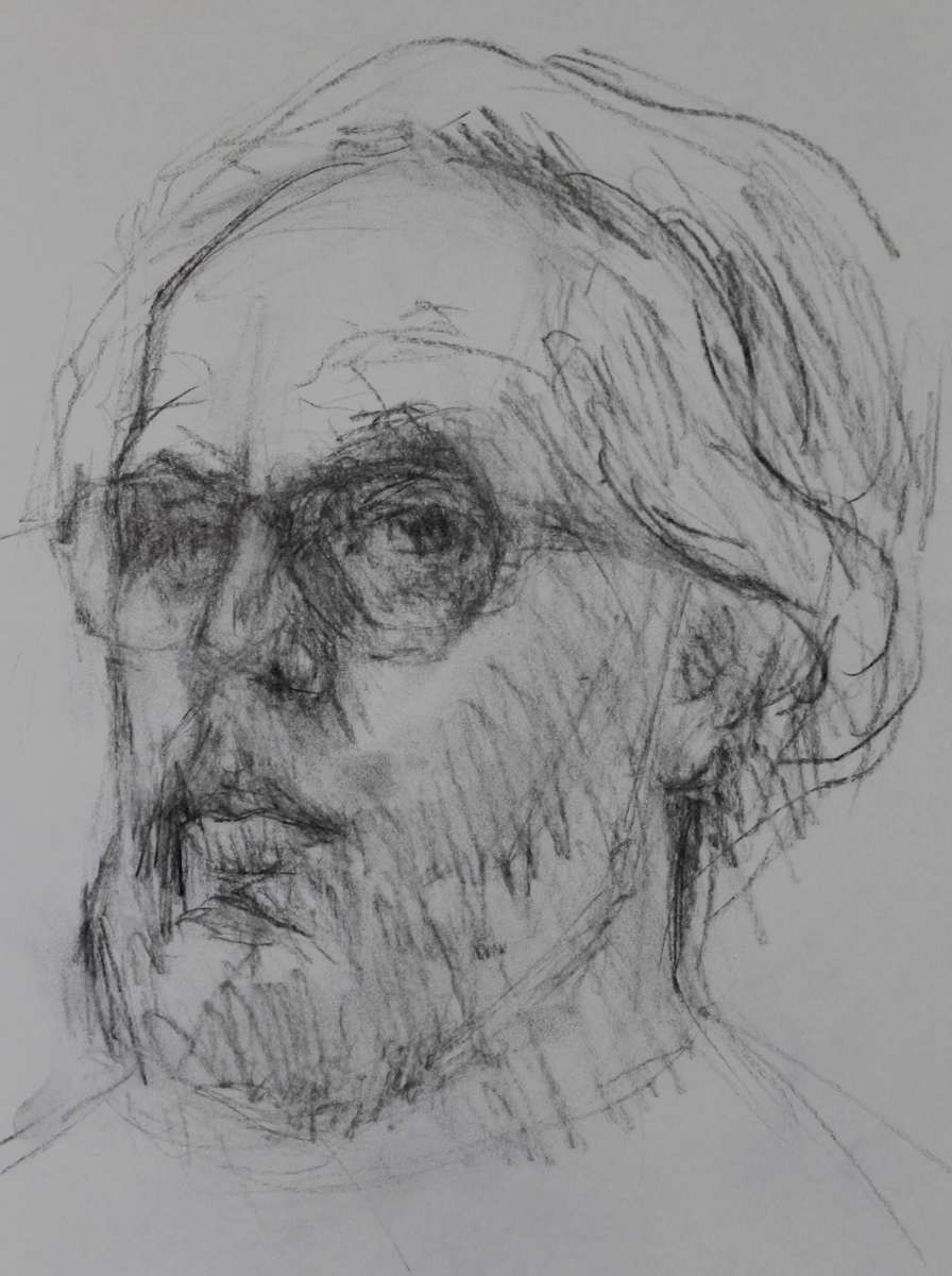Self Portrait (with Glasses) (c1980 - #3) by Leopold Segedin, Image 1.