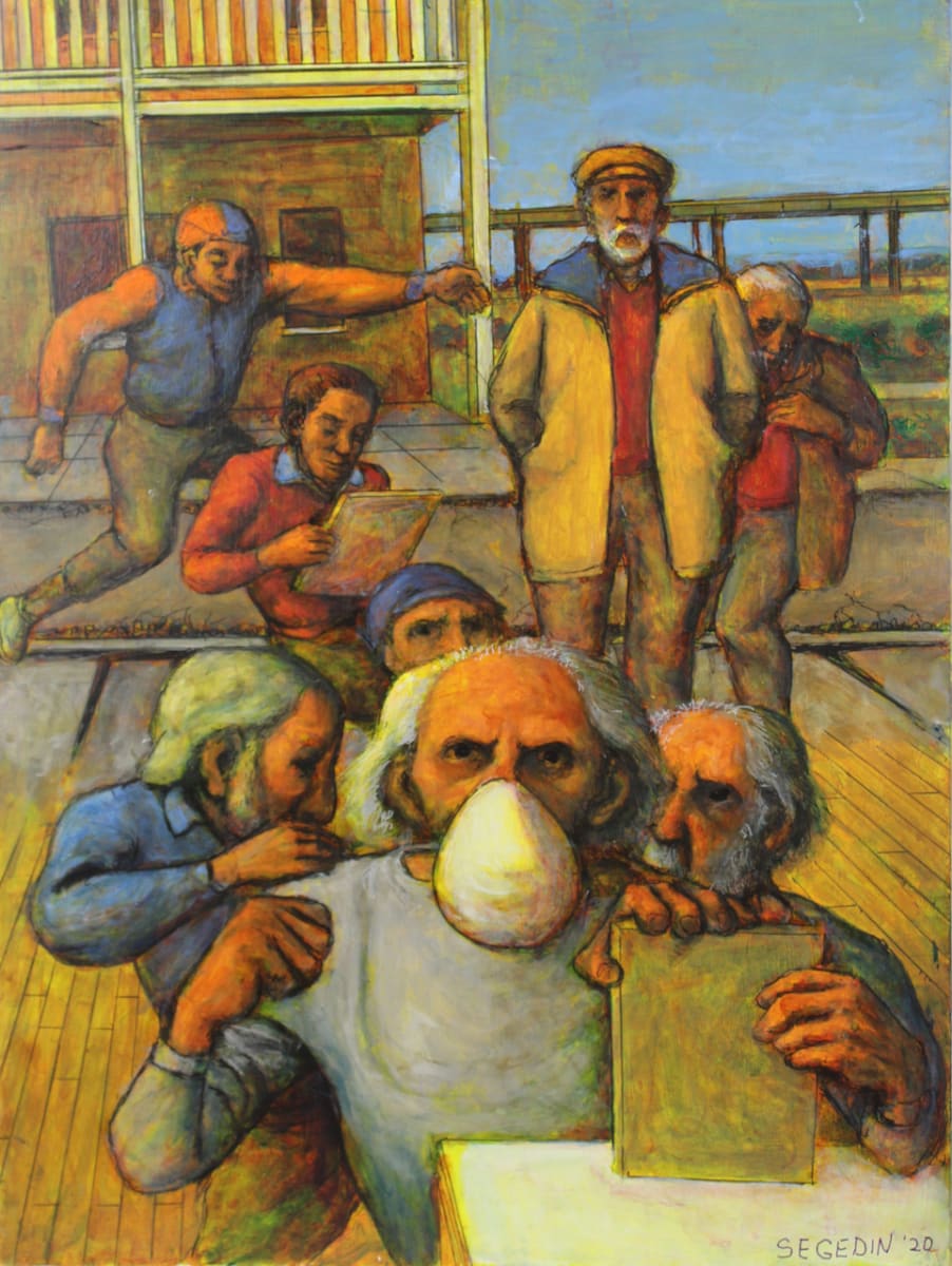 Multiple Self Portrait with Mask by Leopold Segedin, Image 1.