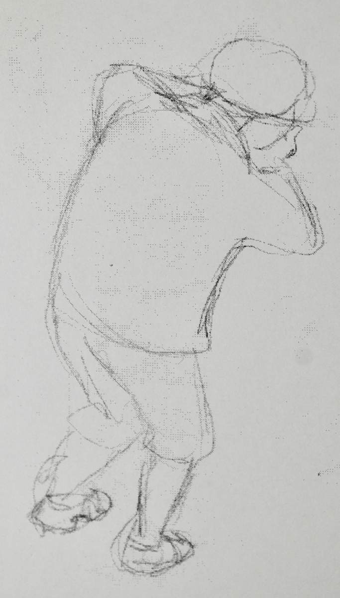 Study - Boy with Back Turned by Leopold Segedin, Image 1.