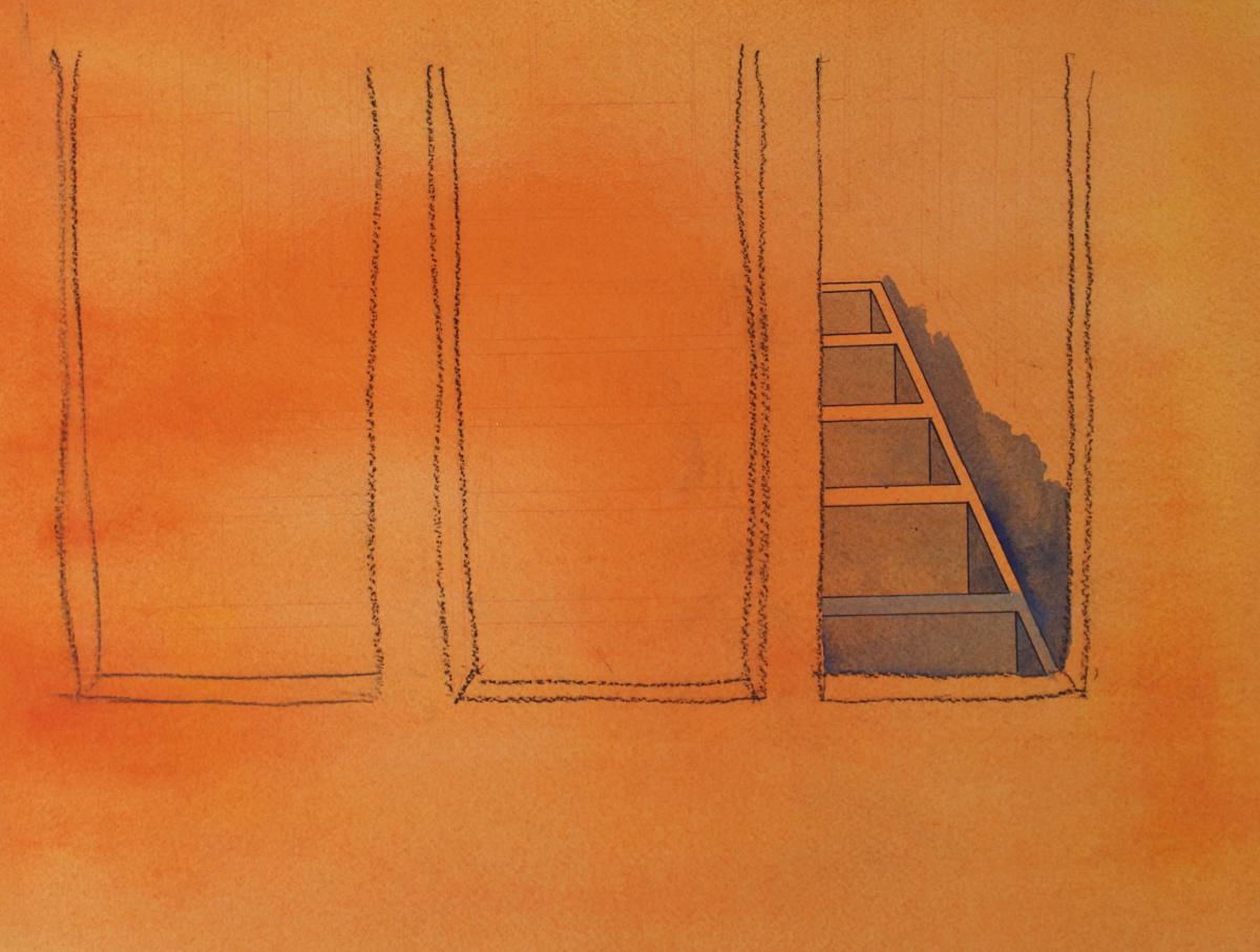 Unfinished - Stairway and Windows by Leopold Segedin, Image 1.
