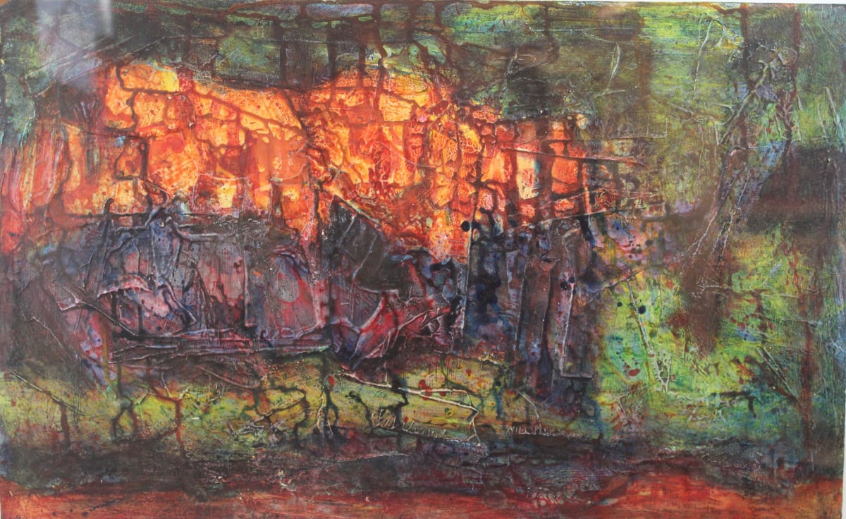 Untitled - Abstract (Encaustic) by Leopold Segedin 