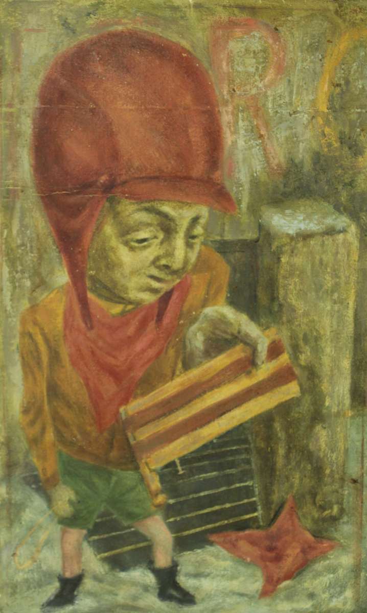 Untitled - Boy with Red Helmet by Leopold Segedin, Image 1.