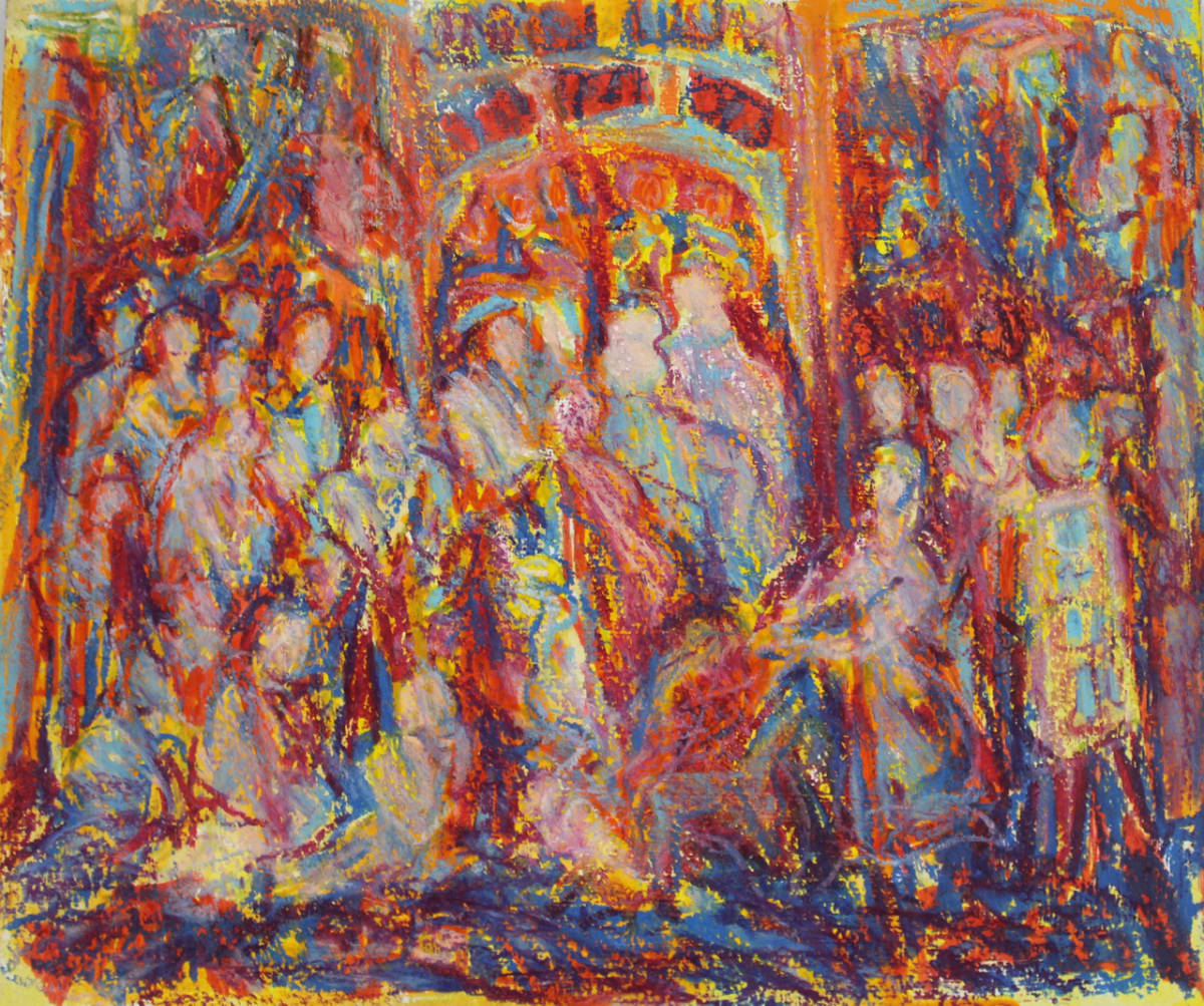 Untitled - Crowd Scene by Leopold Segedin, Image 1.