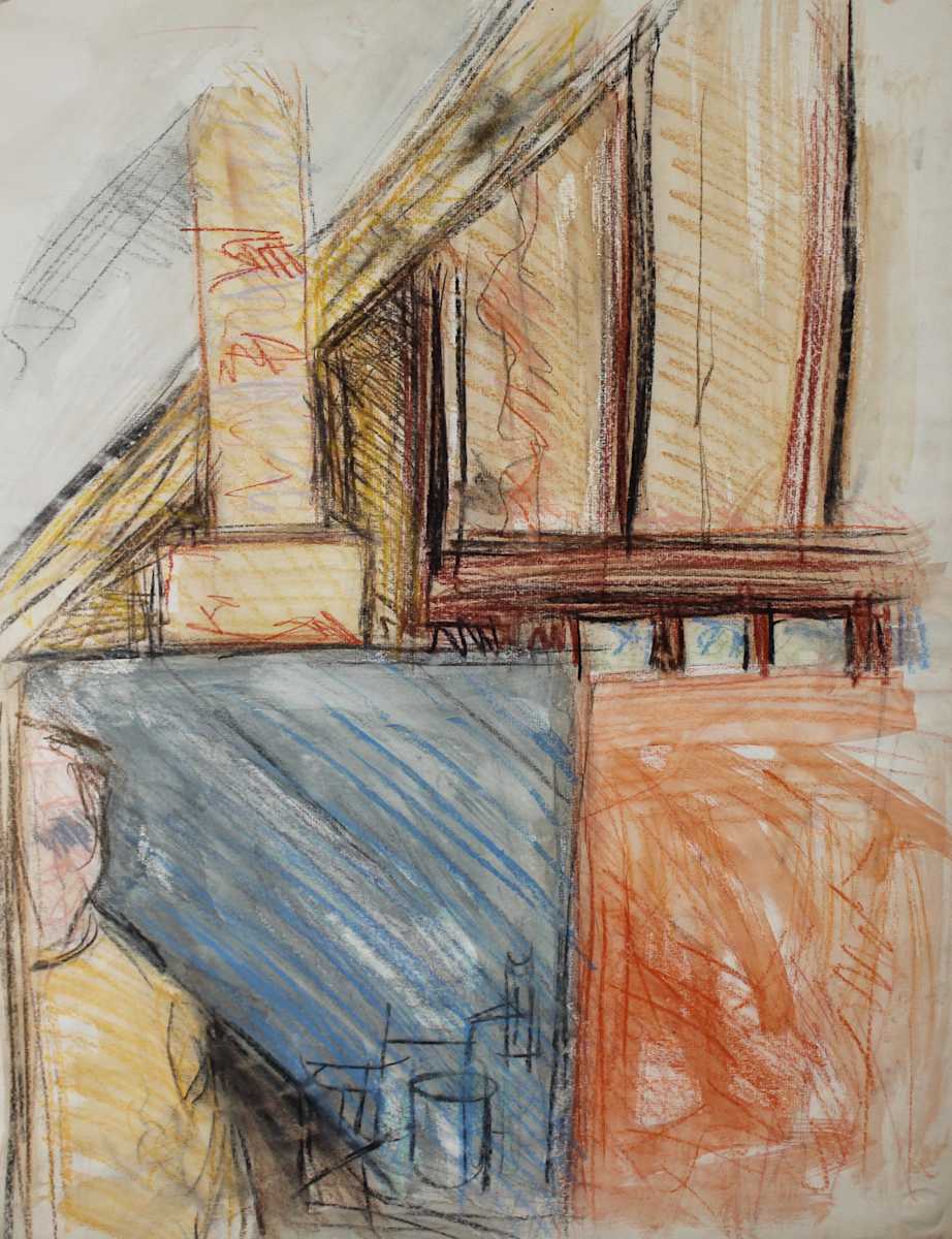 Untitled - Easel with Painting in Attic Studio by Leopold Segedin, Image 1.