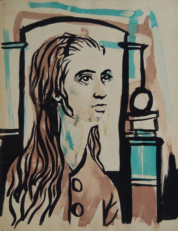 Untitled - Portrait of Female by Leopold Segedin 